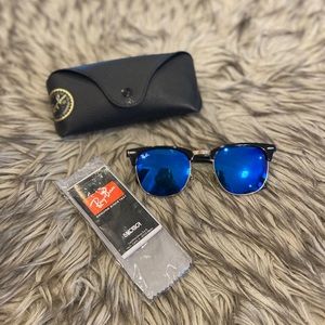 Ray Ban UNISEX Clubmaster Flash Lenses Sunglasses